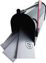 Tryk på postkassen for at sende en mail 